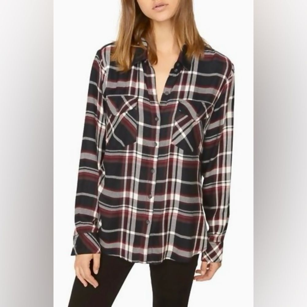 Sanctuary Boyfriend Shirt in Revival Plaid Size Small New NWT
